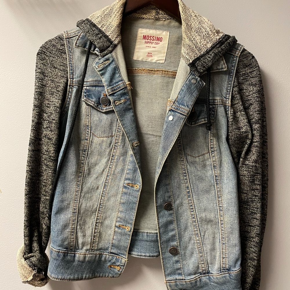 Denim & Cotton Sleeve Jacket, XS